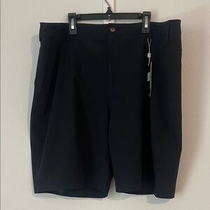 NWT LEVELWEAR Black Flat Front Golf Shorts